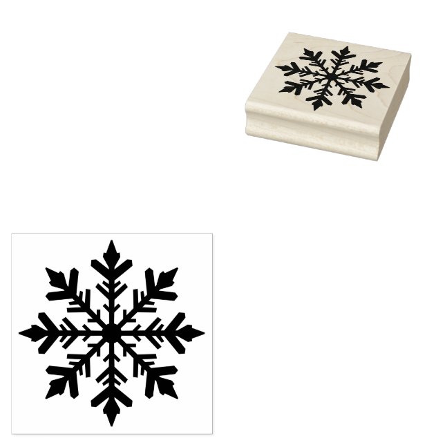 Stylish Winter Snowflake Silhouette Shape Gummistempel (Stempel)