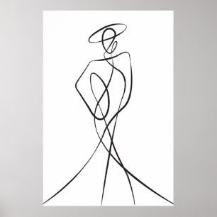 Stylish Woman Line Art Poster