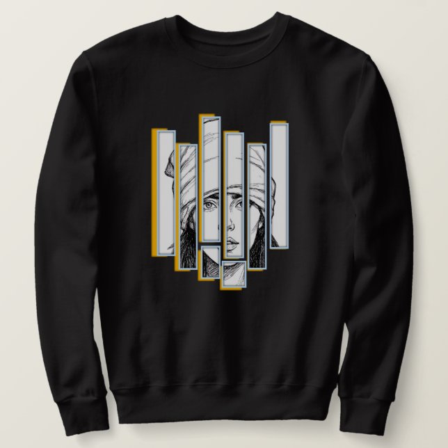 Stylish Women's Hoodie with Covered Head Artwork (Design vorne)