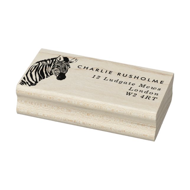Stylish Zebra Name und Adresse Gummistempel (Stempel)
