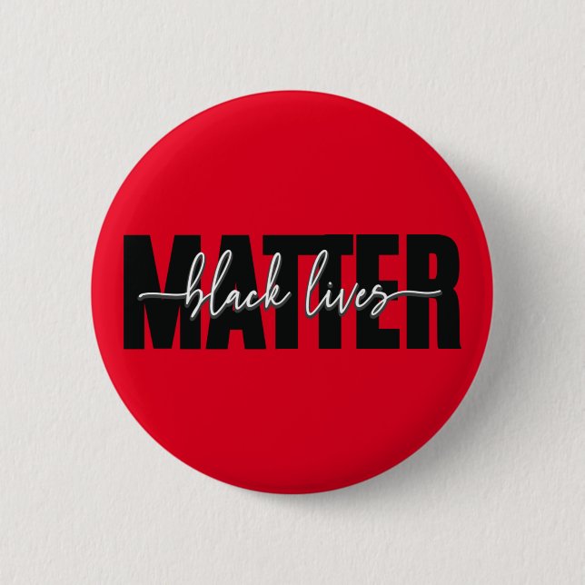 Stylishe Black Lives Matter Typografie  Button (Vorderseite)