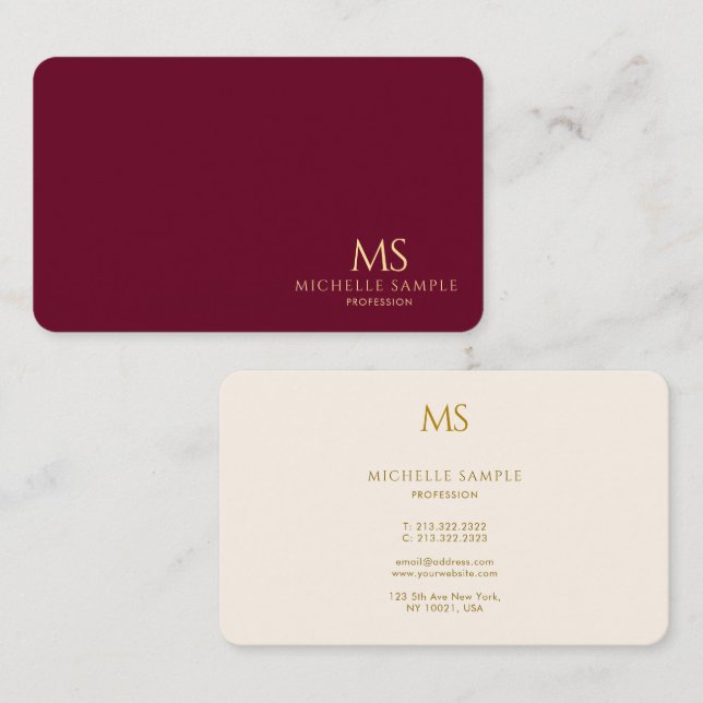 Stylishe goldene Textmonogramm Luxus-Seidenpapier Visitenkarte (Vorne/Hinten)