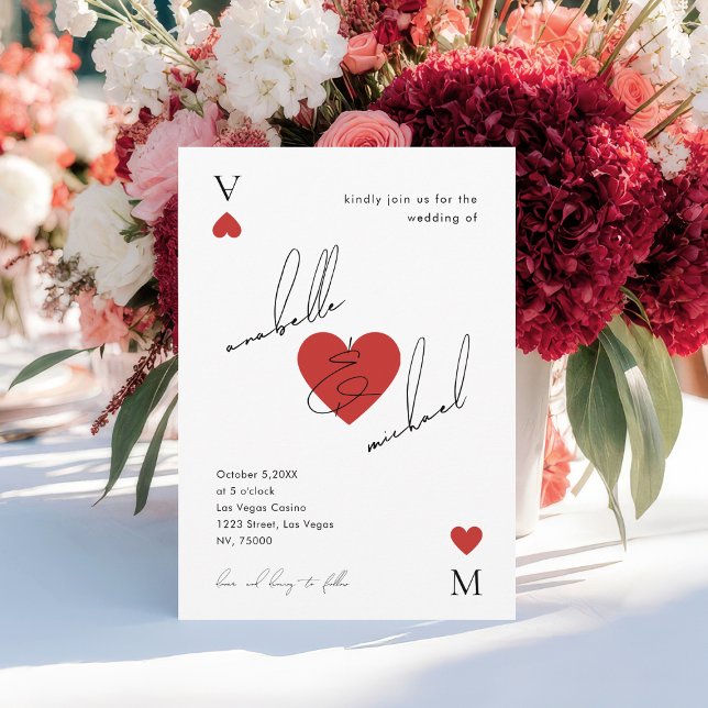 Stylishe Skript Casino Vegas Hochzeit Einladung (Von Creator hochgeladen)