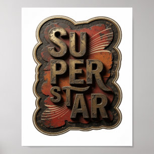 Stylishes Gold SUPERSTAR Design Poster