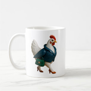 Stylishes Huhn in Blazer und High Heels Kaffeetasse