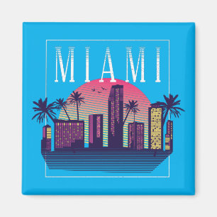 Stylishes Miami Florida Retro-Stadtlogo Magnet