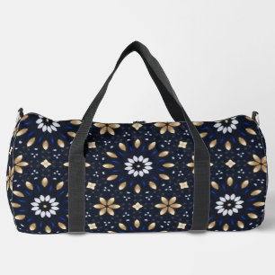 Stylishes Navy-, Weiß- und Gold-Abstract-Dot-Art  Duffle Bag