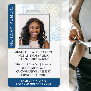 Stylishes Notar-Public-Foto-QR-Code-ID in Marinebl Ausweis