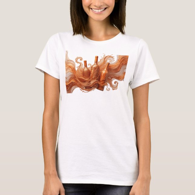 Stylishes Orange ABSTRACT ART Statement T-Shirt (Vorderseite)