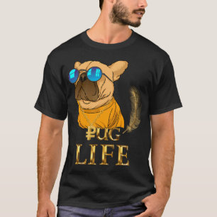 Stylishes Pug-Leben Goldketten T-Shirt
