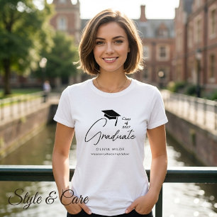 Stylishes Schriftzug Weißes Abschlusshemd mit indi T-Shirt