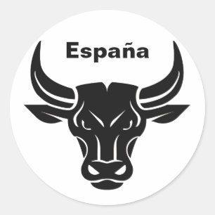 Stylisierte Bull-Sondertext- und Farbaufkleber Runder Aufkleber