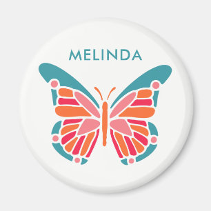 Stylisierte Butterfly-individuelle Name-Magnete Magnet