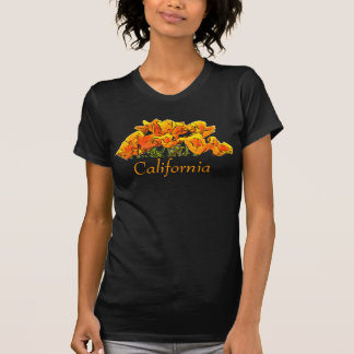 Stylisierte California Poppy Art, Text "California T-Shirt