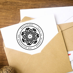 Stylisierte keltische Knot Star Weihnachts-Rücksen Gummistempel
