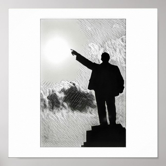 Stylisierte Lenin Pointing the Way Poster (Vorne)