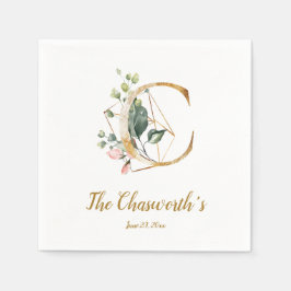 Stylisierte Letter C Floral Wedding Napkins Serviette