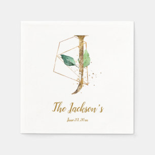 Stylisierte Letter J Floral Wedding Napkins Serviette