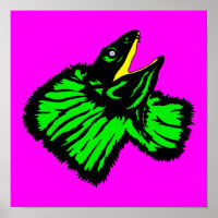 Stylisierte Neon Green Frilled Nackenechard