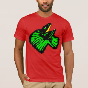 Stylisierte Neon Green Frilled Nackenechard T-Shirt