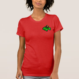 Stylisierte Neon Green Frilled Nackenechard T-Shirt