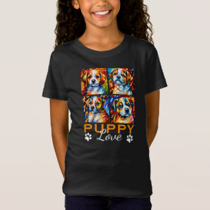 Stylisierte Niedliche Welpen T - Shirt