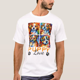 Stylisierte Niedliche Welpen T - Shirt