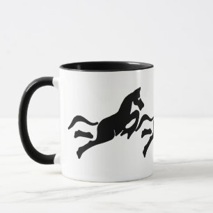Stylisierte Pferde Keramik Tasse