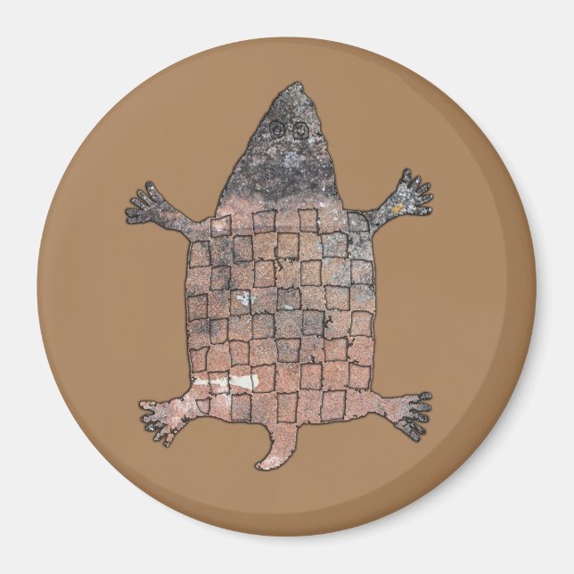 Stylisierte Schildkröte - Mimbres Pottery Design Magnet (Vorne)