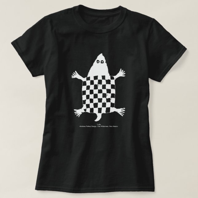 Stylisierte Schildkröte - Mimbres Pottery Design T-Shirt (Design vorne)