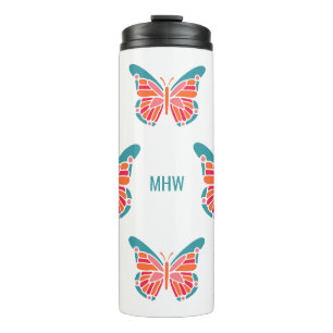 Stylisierte Schmetterlinge Thermosbecher