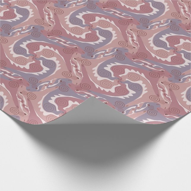 Stylisierte Swirling Hares Tesselung 2 Wrapping P Geschenkpapier (Ecke)