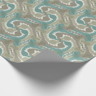 Stylisierte Swirling Hares Tesselung 4 Wrapping P Geschenkpapier