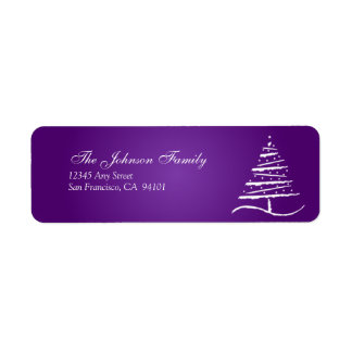 Stylisierte Tree Holiday Address Labels (lila)