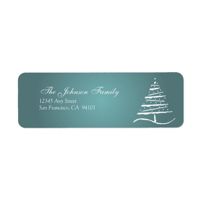 Stylisierte Tree Holiday Address Labels (schieferb (Vorne)