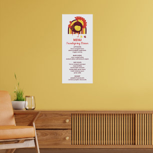 Stylisierte Turkey Groovy Rainbow Happy Friendsgiv Poster