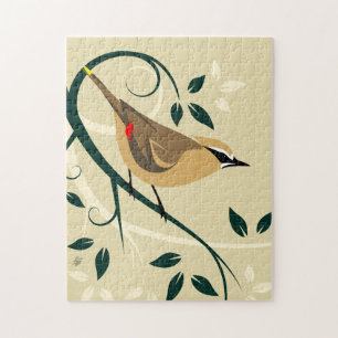 Stylisierte Waxwing Puzzle