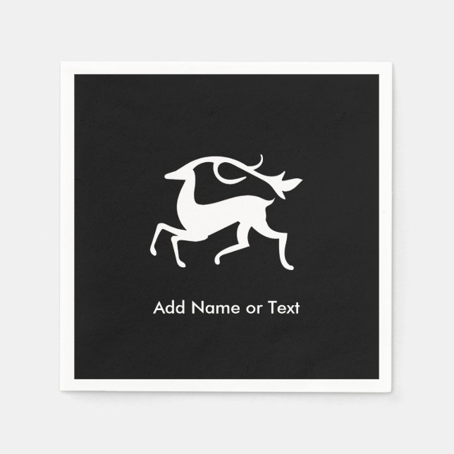 Stylisierte Weiße Weihnachtsferde Serviette (Vorderseite)