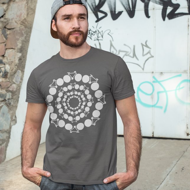 Stylisierte White Bicycles Mandala T-Shirt (Von Creator hochgeladen)