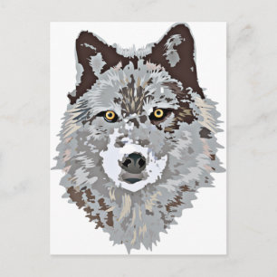 Stylisierte Wolf Head Postkarte