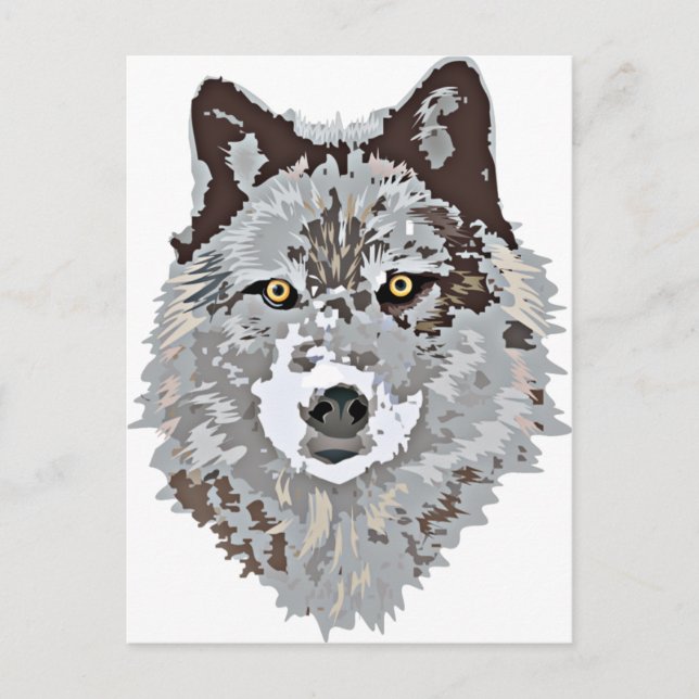 Stylisierte Wolf Head Postkarte (Vorderseite)