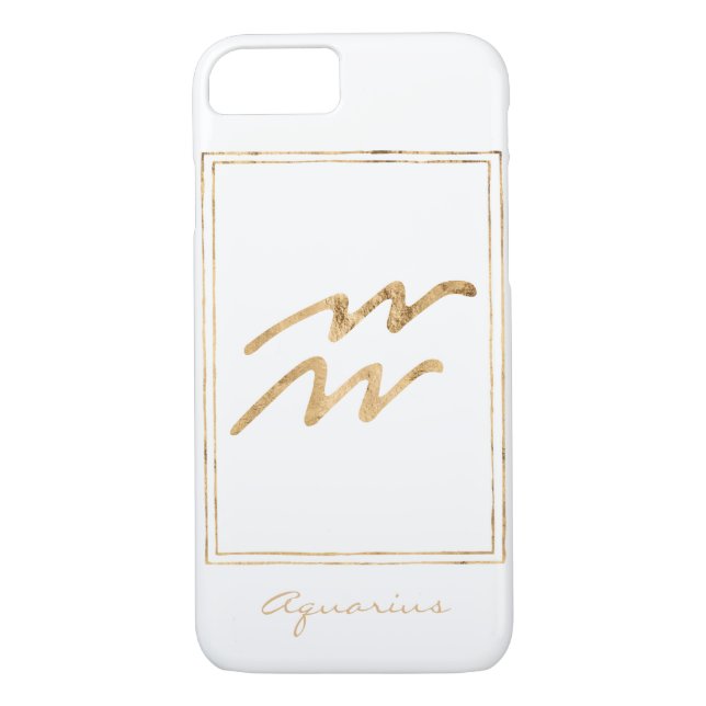 Stylisiertes Hammergold Aquarius Astrologie zodiac Case-Mate iPhone Hülle (Rückseite)