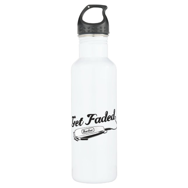 Stylist Barber Faded Faded Friseur Geschenk Edelstahlflasche (Vorderseite)