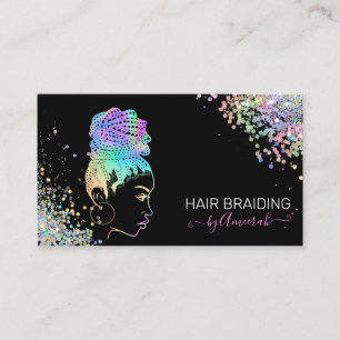 Stylist Braid Salon Holographic  Visitenkarte