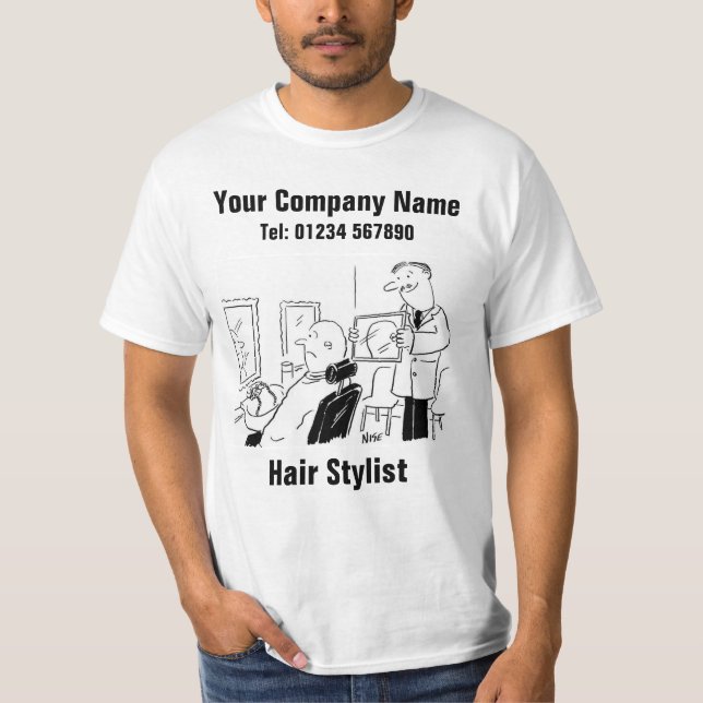 Stylist-Cartoon zum Personalisieren T-Shirt (Vorderseite)