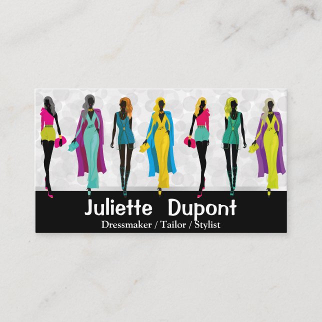 Stylist-Fensterscheibe für Mode-Designer Schwarz-w Visitenkarte (Vorderseite)