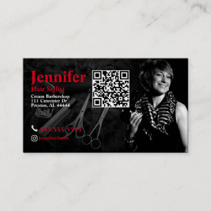Stylist Foto Business Card mit QR Code Visitenkarte