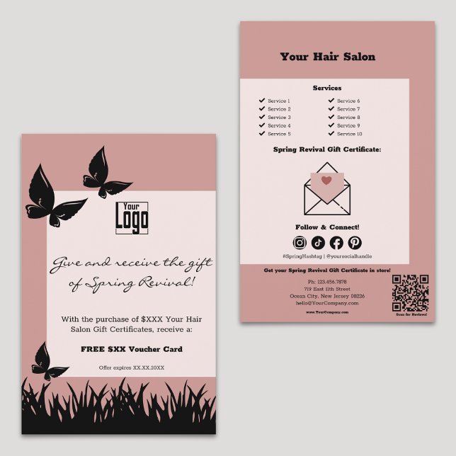 Stylist Frühlingsbeweis Werbeaktion Flyer (Stylist Spring Revival Gift Certificate Promotion Flyer)