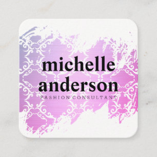 Stylist für Haare und Mode Verziertes Muster Quadratische Visitenkarte