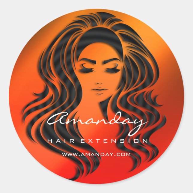 Stylist für Haarverlängerung Runder Aufkleber (Vorderseite)